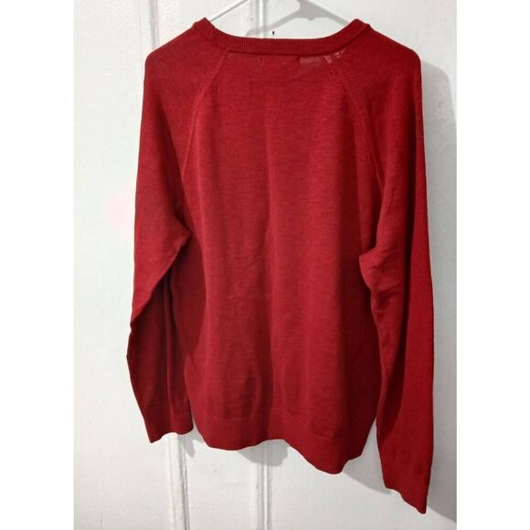 Banana republic mens large 100% SLUB COTTON staple capsule sweater dark red - Picture 5 of 8